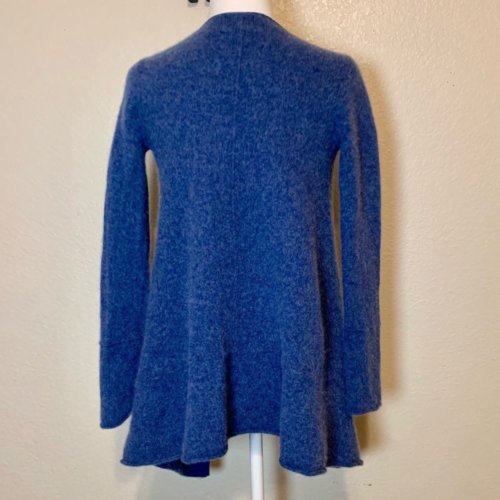 Belle France Cashmere Open Front Cardigan Sweater Blue Size Medium - Picture 7 of 13